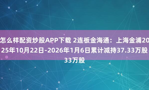 怎么样配资炒股APP下载 2连板金海通：上海金浦2025年10月22日-2026年1月6日累计减持37.33万股